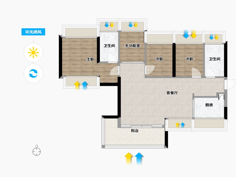 广东省-深圳市-深业山水东城-80.92-户型库-采光通风