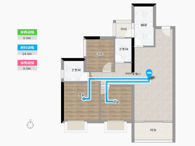 四川省-成都市-万达御湖龙湾-75.39-户型库-动静线