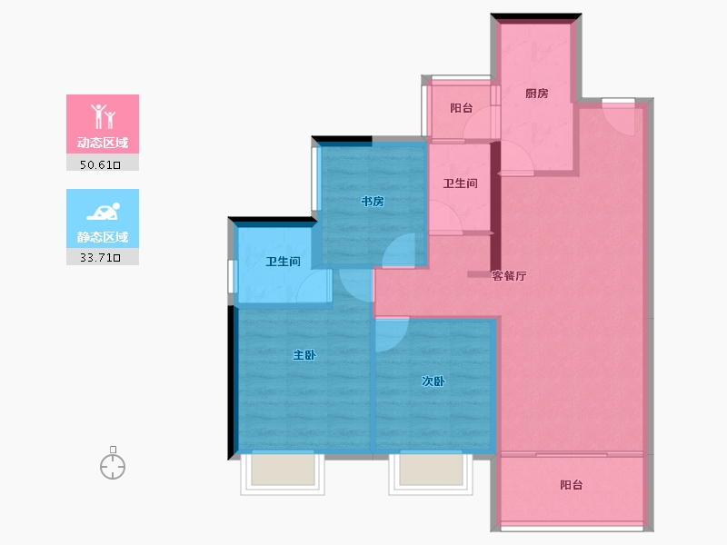 四川省-成都市-万达御湖龙湾-75.39-户型库-动静分区