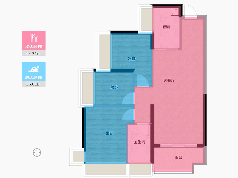 广东省-深圳市-深业山水东城-63.59-户型库-动静分区