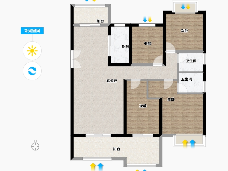 云南省-昆明市-绿地东海岸滇峰-115.14-户型库-采光通风