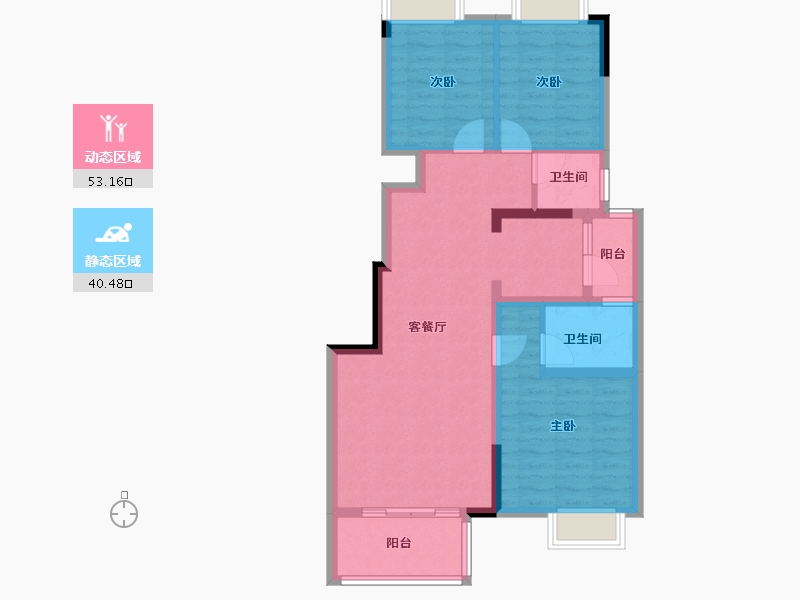 四川省-成都市-翡翠香城-83.20-户型库-动静分区