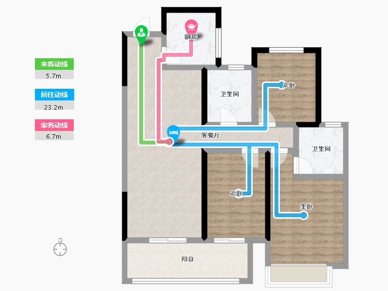 云南省-昆明市-安宁吾悦广场-92.34-户型库-动静线