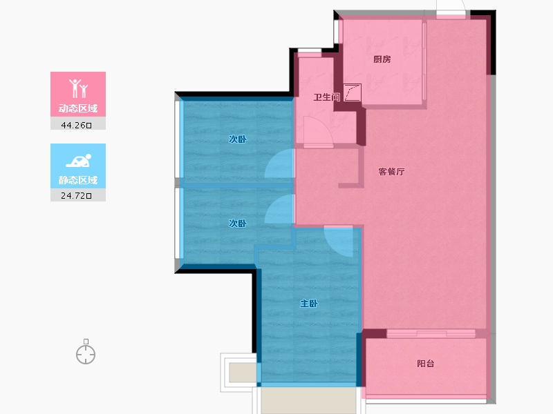 广东省-深圳市-宝珺园-61.58-户型库-动静分区