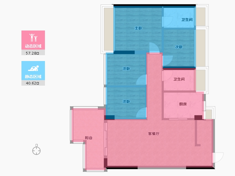 广东省-深圳市-卓越闽泰云奕府-87.86-户型库-动静分区