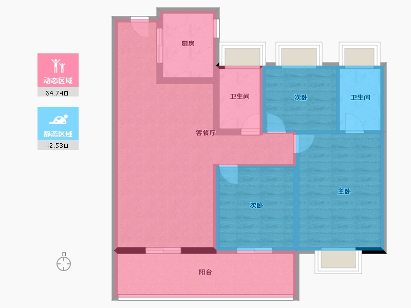 安徽省-合肥市-皖投云锦台-96.00-户型库-动静分区