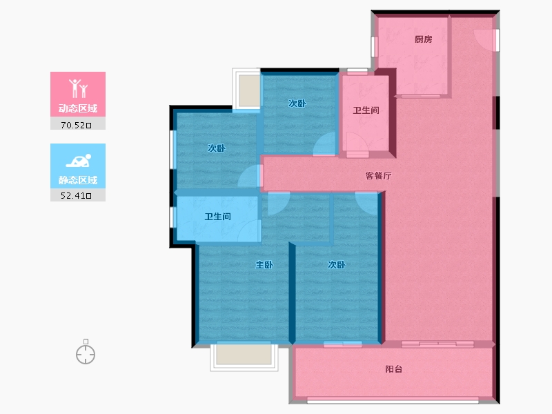 云南省-昆明市-美的云璟-109.95-户型库-动静分区