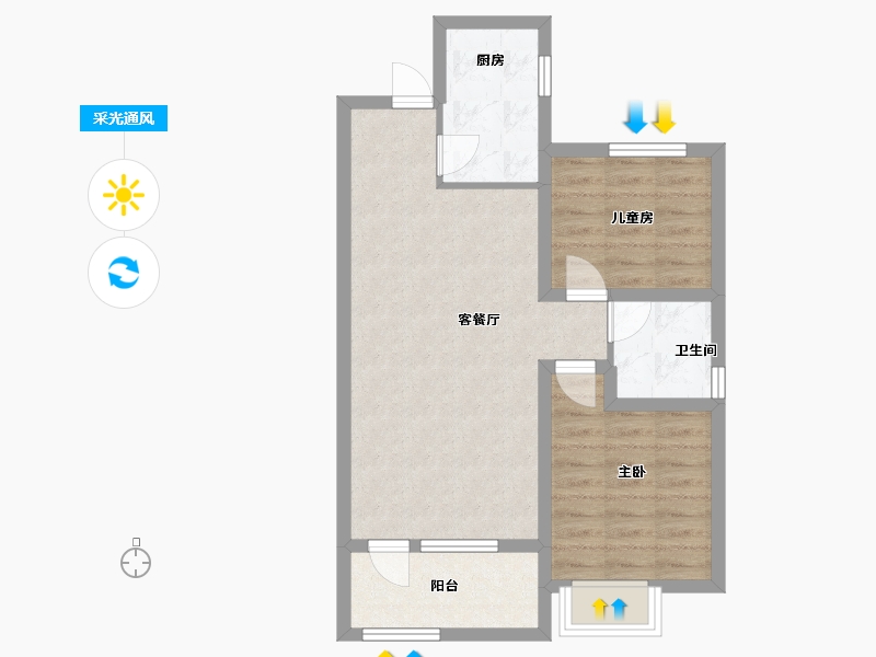 河北省-石家庄市-东胜未来云-62.93-户型库-采光通风