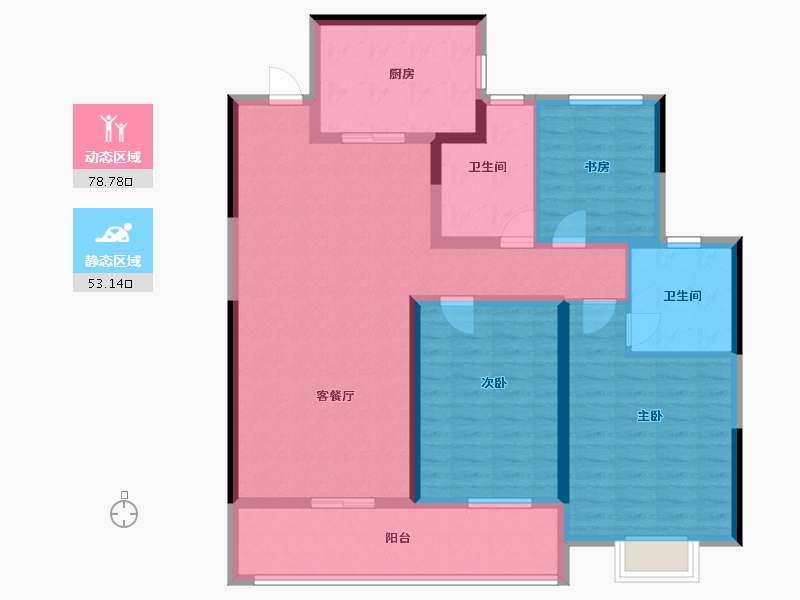 浙江省-台州市-方远荣安玖樾府-118.68-户型库-动静分区