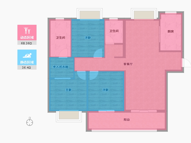 云南省-昆明市-万辉星城-94.58-户型库-动静分区