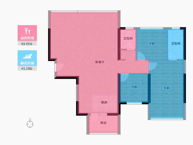 广西壮族自治区-南宁市-北投时代-100.97-户型库-动静分区