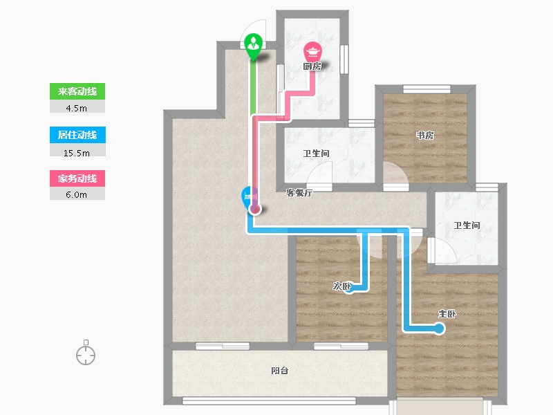 云南省-昆明市-安宁吾悦广场-86.16-户型库-动静线