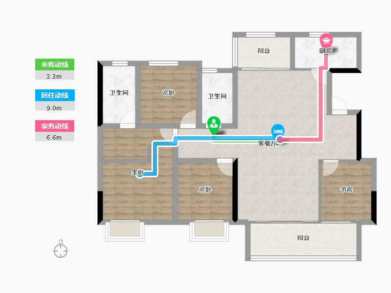 四川省-成都市-万达御湖龙湾-109.46-户型库-动静线