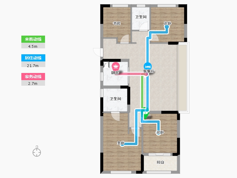 浙江省-杭州市-华景川云萃天和城-94.40-户型库-动静线