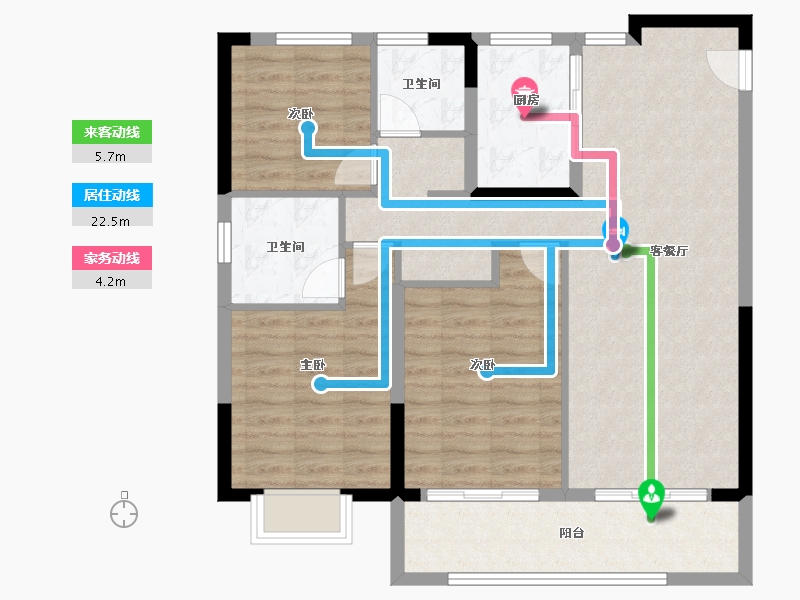 浙江省-宁波市-保利明玥春汀-92.63-户型库-动静线