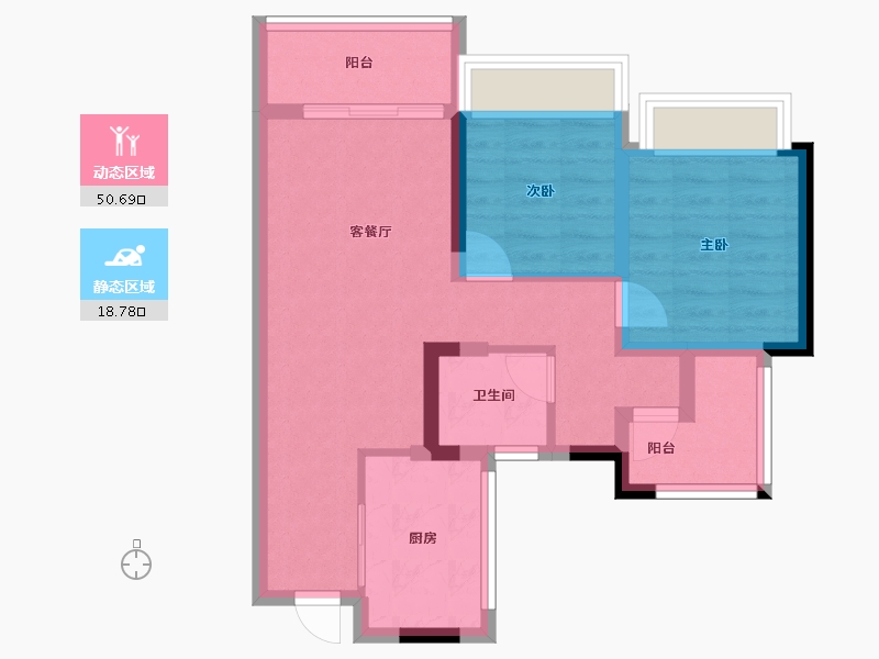 广东省-佛山市-金地中南新城大境-60.76-户型库-动静分区