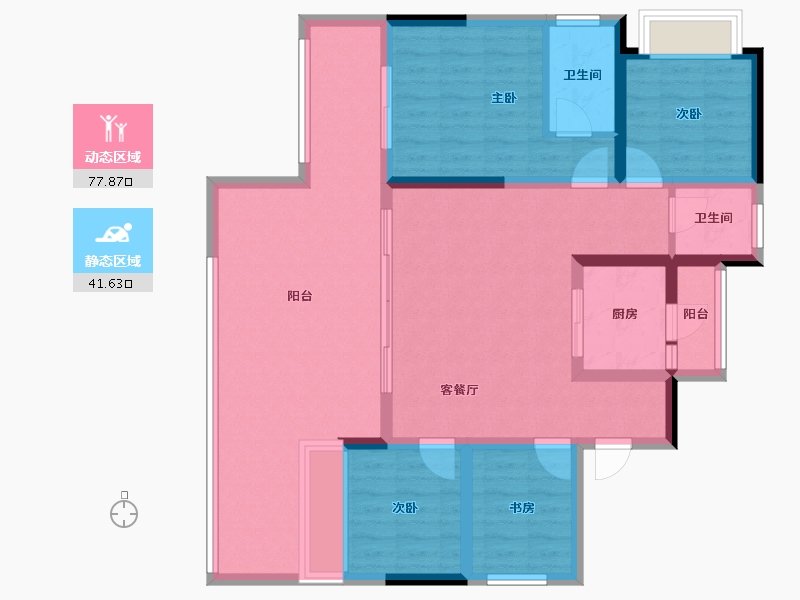 云南省-昆明市-安宁吾悦广场-106.70-户型库-动静分区