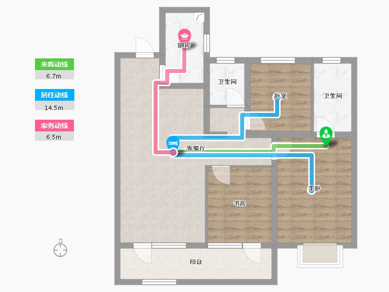 河北省-石家庄市-东胜未来云-85.85-户型库-动静线