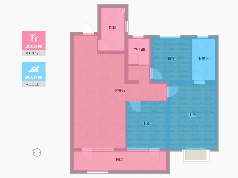 河北省-石家庄市-东胜未来云-85.85-户型库-动静分区