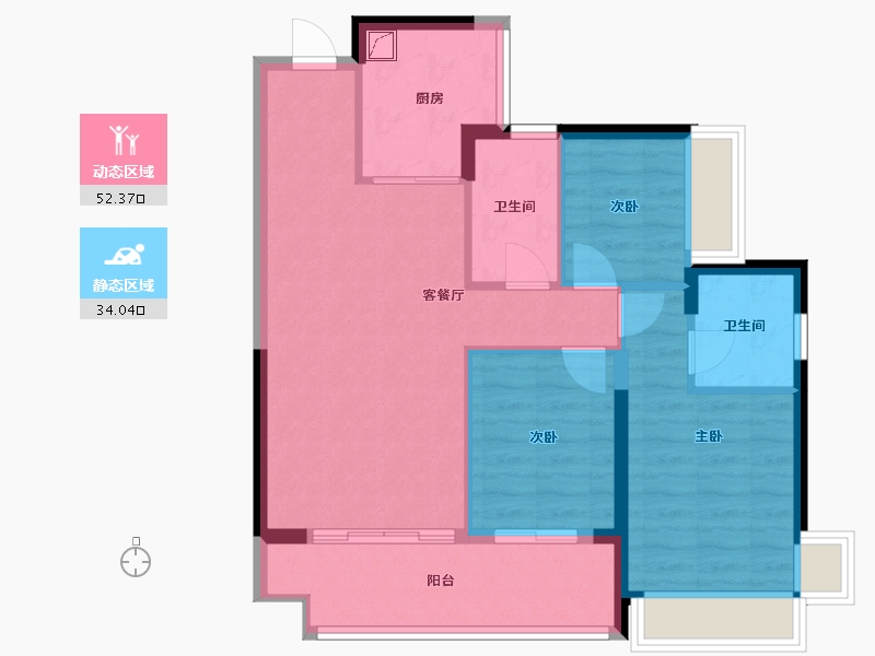 广东省-深圳市-深业山水东城-77.45-户型库-动静分区