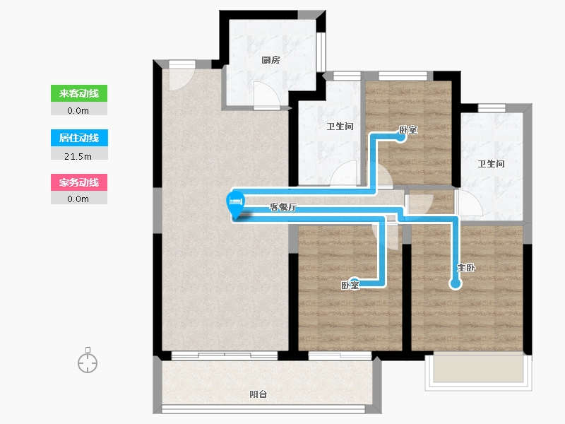 河南省-郑州市-新城时光印象-79.20-户型库-动静线