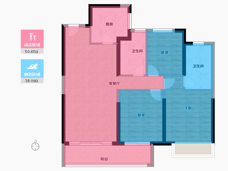 河南省-郑州市-新城时光印象-79.20-户型库-动静分区