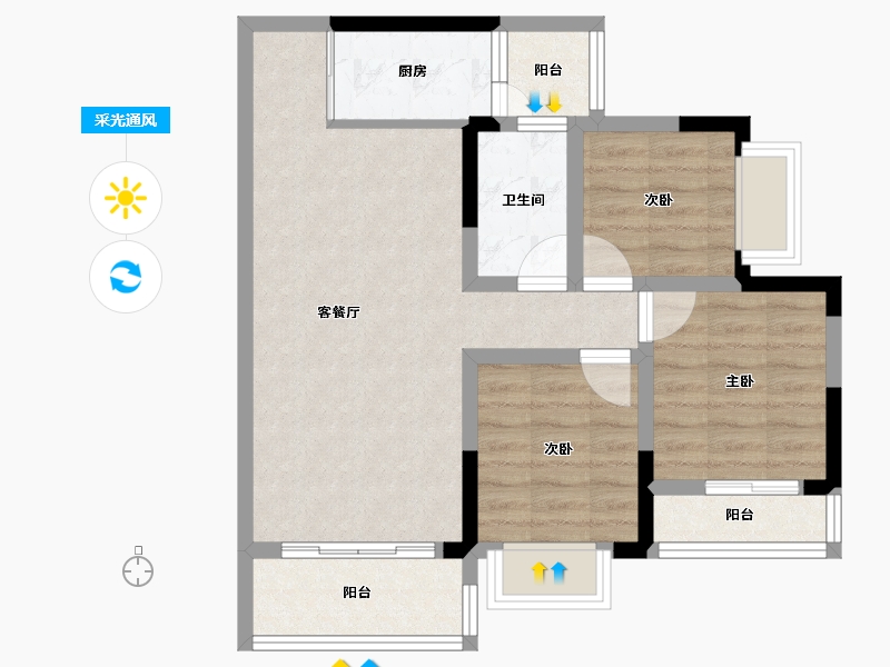 四川省-成都市-翡翠香城-68.00-户型库-采光通风