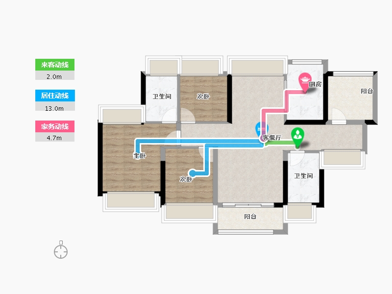 广东省-佛山市-金地中南新城大境-84.76-户型库-动静线