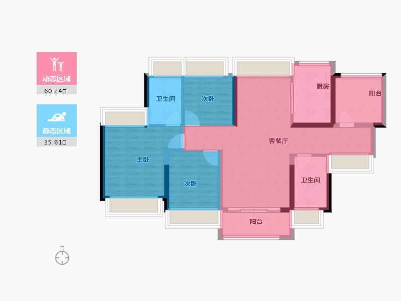 广东省-佛山市-金地中南新城大境-84.76-户型库-动静分区