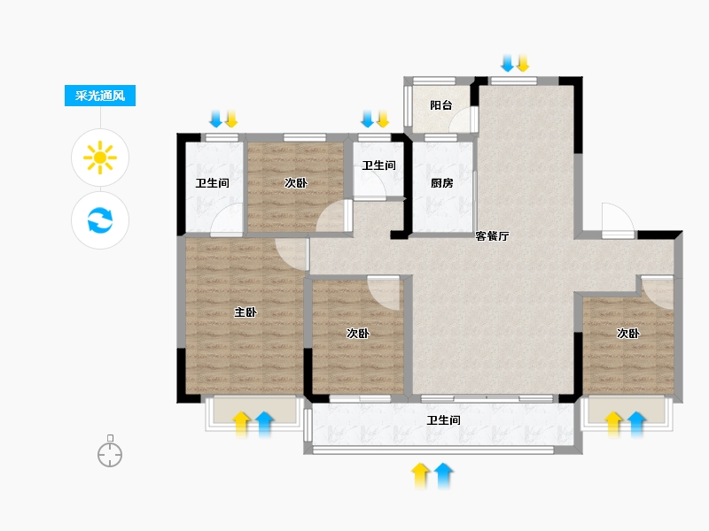 四川省-成都市-五矿香投桂语堂-114.41-户型库-采光通风