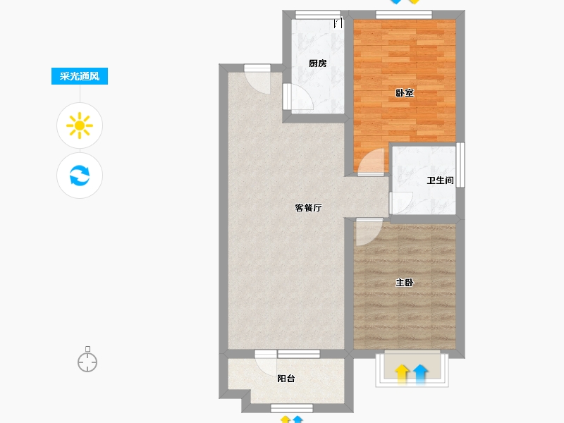 河北省-石家庄市-东胜未来云-63.90-户型库-采光通风