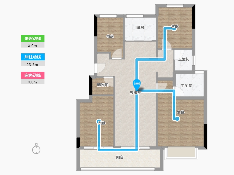 重庆-重庆市-万科坤和湛蓝云镜-98.24-户型库-动静线