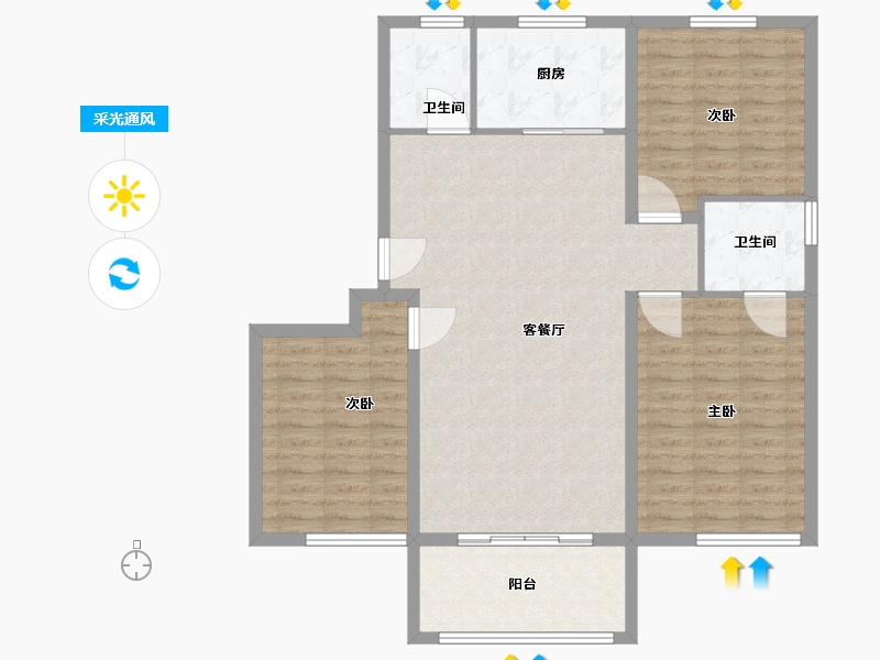 山东省-青岛市-金秋泰和郡-108.46-户型库-采光通风