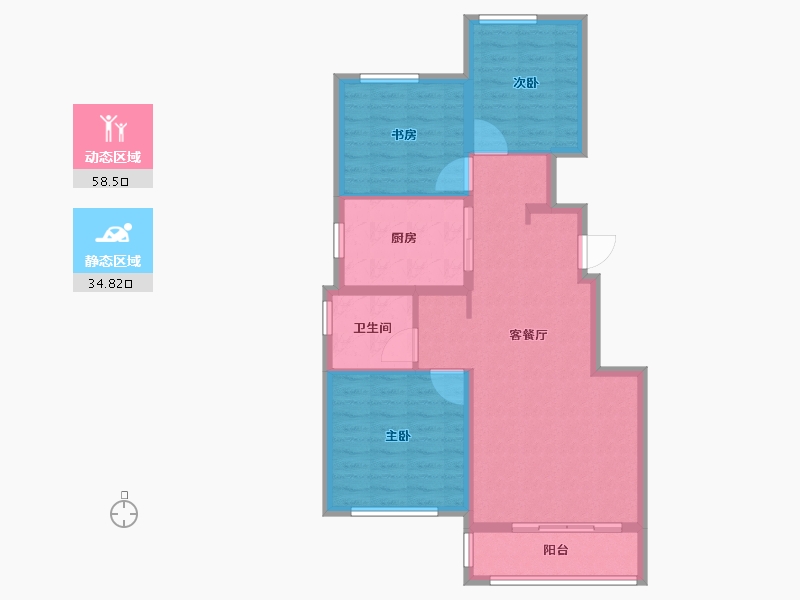 河南省-郑州市-融创空港宸院-84.00-户型库-动静分区