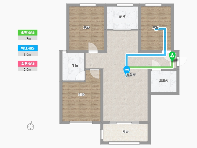 河北省-秦皇岛市-宏屹国际城-85.00-户型库-动静线