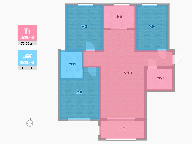 河北省-秦皇岛市-宏屹国际城-85.00-户型库-动静分区