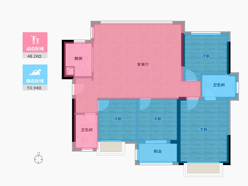 福建省-龙岩市-远洋山水-92.00-户型库-动静分区