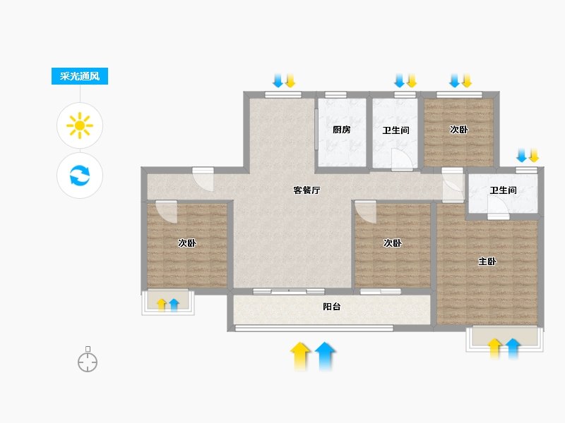 山东省-济南市-天鸿君邑-119.00-户型库-采光通风