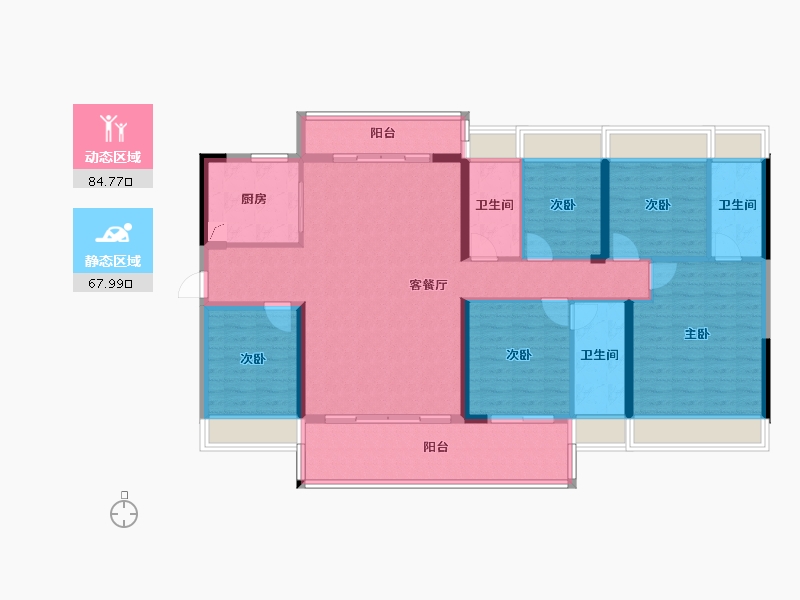 广东省-云浮市-筠城美丽泷江-147.00-户型库-动静分区