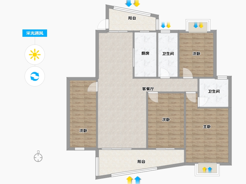 江苏省-常州市-天安花园-151.00-户型库-采光通风