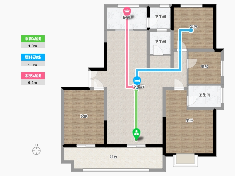 山东省-临沂市-儒辰观澜府-125.00-户型库-动静线