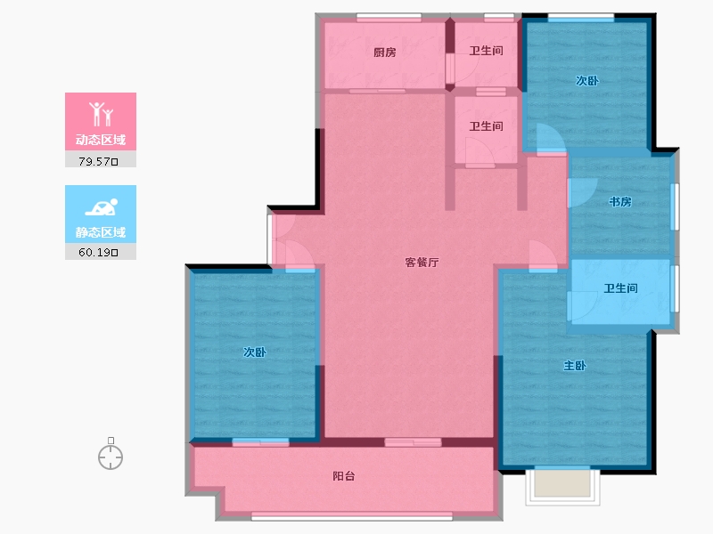 山东省-临沂市-儒辰观澜府-125.00-户型库-动静分区