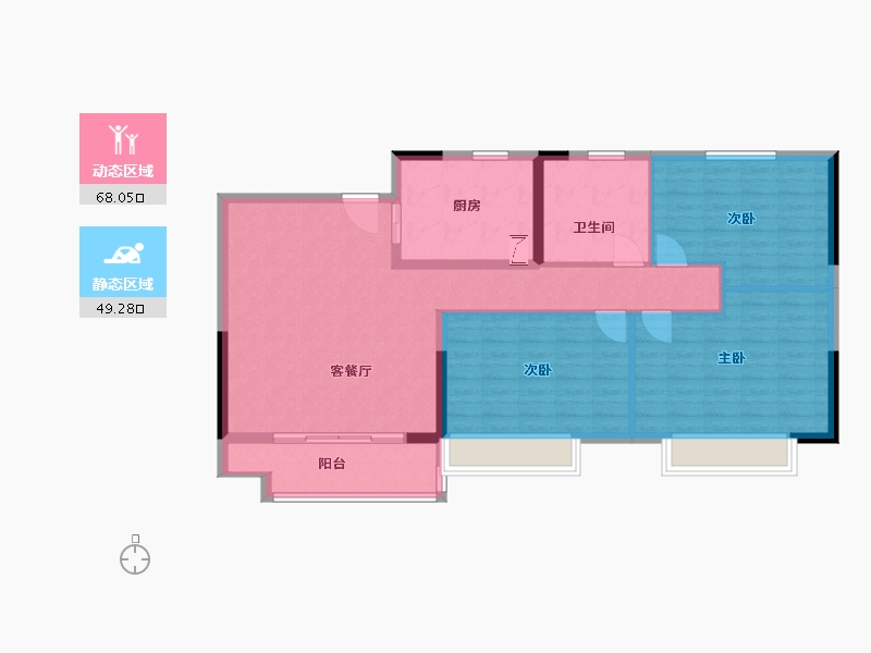 湖北省-荆州市-世茂长投云筑滨江-107.00-户型库-动静分区