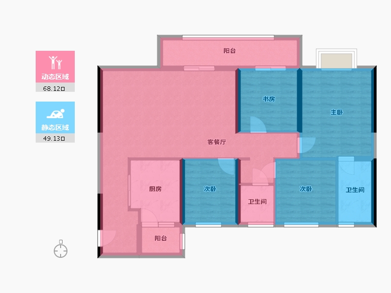 四川省-资阳市-旭辉碧桂园-云樾名邸-110.00-户型库-动静分区