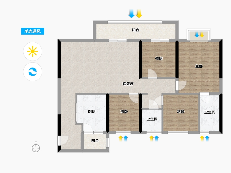 四川省-资阳市-旭辉碧桂园-云樾名邸-110.00-户型库-采光通风