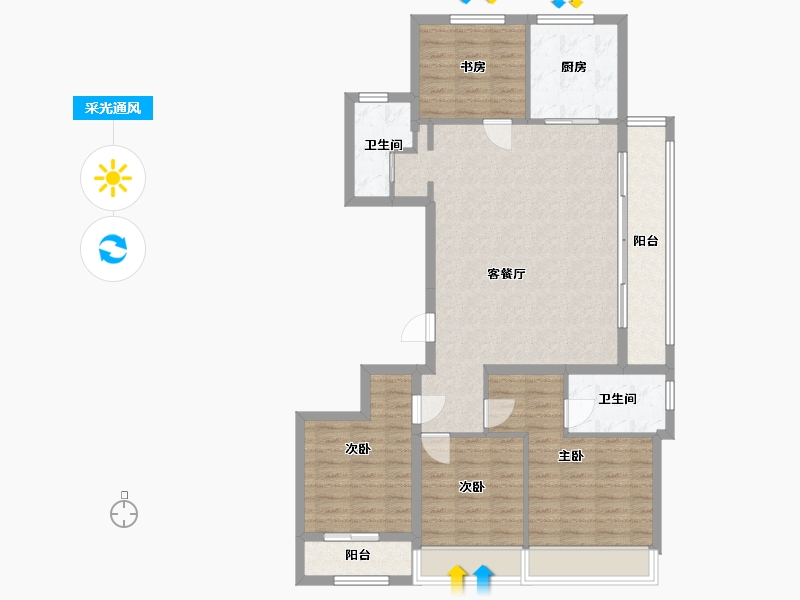 浙江省-绍兴市-大家镜界-140.00-户型库-采光通风