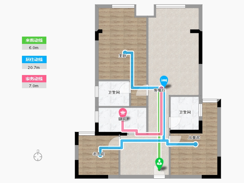 福建省-三明市-瑞景苑-90.00-户型库-动静线