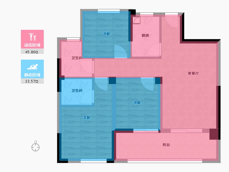 浙江省-丽水市-逸品明苑-72.00-户型库-动静分区