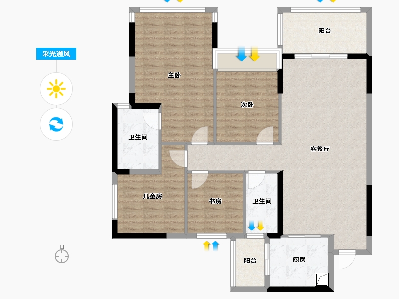 广东省-江门市-珑城半山-150.00-户型库-采光通风