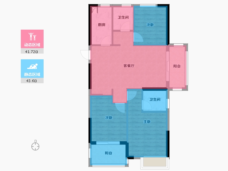 福建省-福州市-景湖佳园-90.00-户型库-动静分区